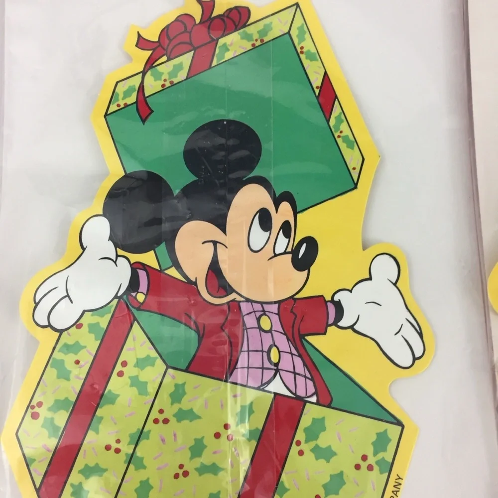 2 Vtg Disney Christmas Mickey Mouse Honeycomb Tissue Paper Centerpieces Eureka